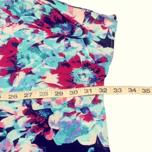 🌺NEW‼️EAST 5TH ABBY FLORAL MULTI SHORT SLEEVE OVERSIZED FLOWY BLOUSE TOP NWOT - Picture 6 of 7